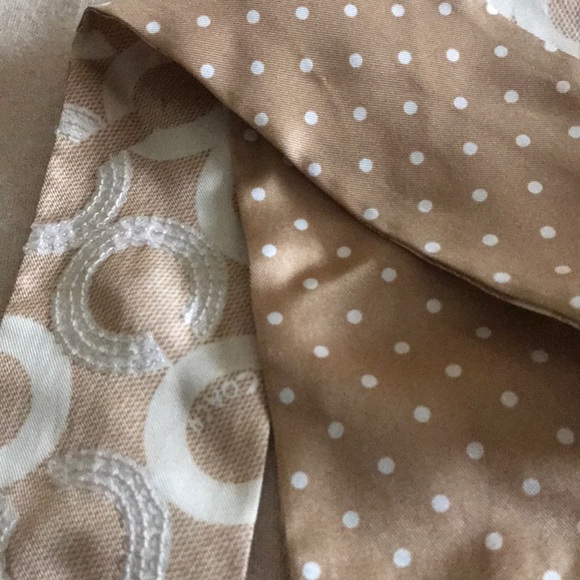 Coach Sequined Scarf Twilly Tan & Beige - Picture 4 of 5